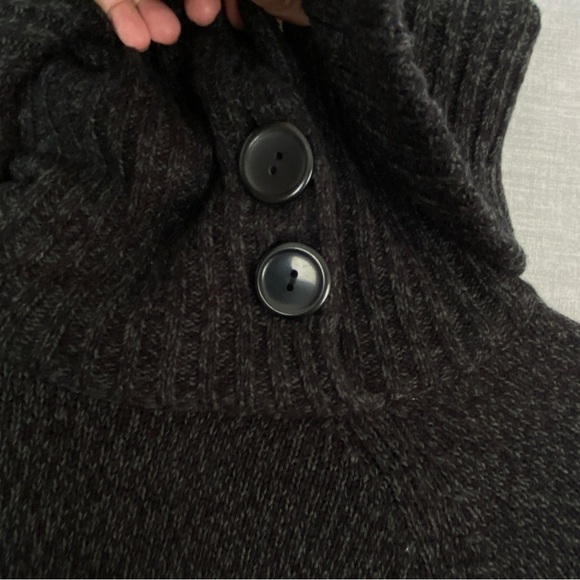 Only Black Cowl Button Neck Sweater Hip Length Black Heather Extra Small - Picture 5 of 9